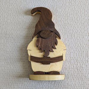 Wooden garden gnome NWOT